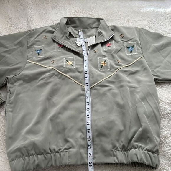 Bonnie Blain Women's Vintage Color Block Embroidered Bomber Jacket Size 12P‎ - Picture 4 of 8